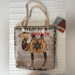 Jerusalem Camel Tote Bag in Beige and Yellow